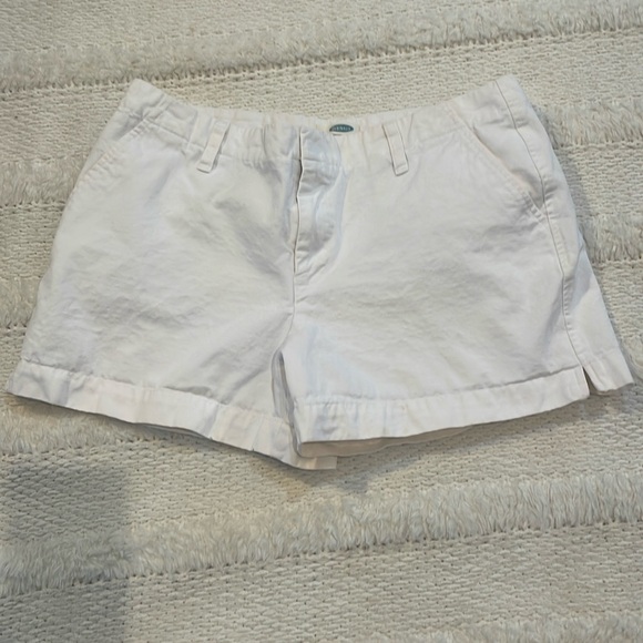 Vintage Y2K Old Navy white shorts 100% cotton pockets belt loops womens size 10 - Picture 1 of 12